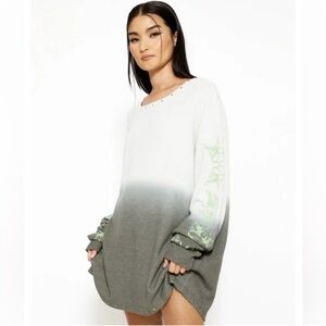 Boys Lie Dip Dye Studded Thermal Tee NWOT